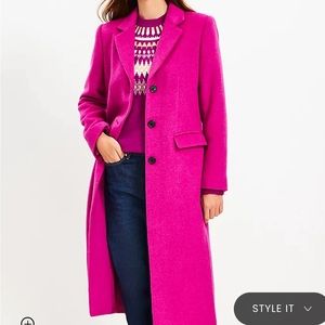 COPY - Loft hot pink wool coat size petite